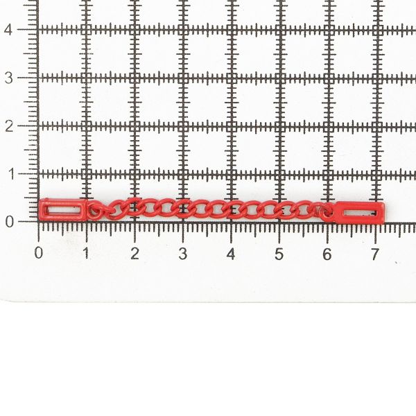 Вешалка-цепочка для одежды 70х5 мм, металл, красный глянец, 10 шт, ГДЖ1514