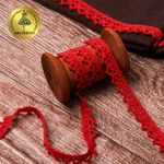 Кружево вязаное (тесьма) 10 мм / 10 метров, 5036.31 цв.31 красный, 10 м, Kruzhevo