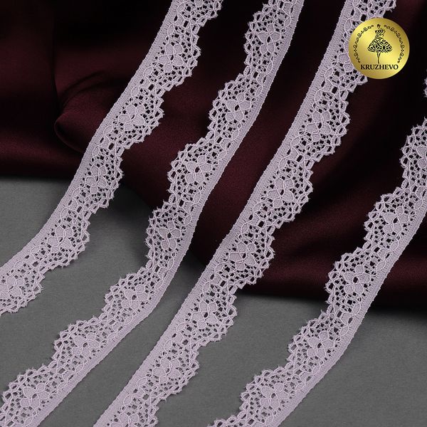 Кружево эластичное (стрейч) 8031 15мм цв.F165 нежная сирень, 50м, Kruzhevo