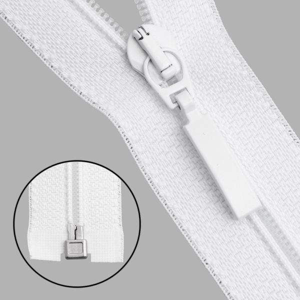 Молния спираль (витая) Arta Т5 (5 мм) 1 зам., разъем., 50 см, цв. 501 белый, уп.5 шт