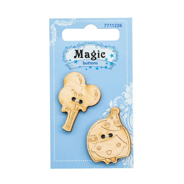 Украшения декоративные пуговицы Девочка, 2 шт, Magic Buttons BBL023-MX-V