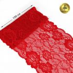 Кружево бельевое эластичное 190 мм / 10 м, 24, цв.красный, Kruzhevo
