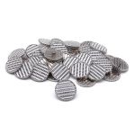 Пуговицы на ножке Твидовая 36L (23мм), металл (White/S (белый/серебро)), ME-651, 36 шт
