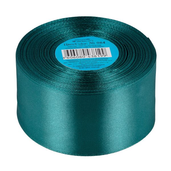 Лента атласная 1-сторонняя 50.0 мм / 33±2 метра, 084 серо-зеленый, Gamma