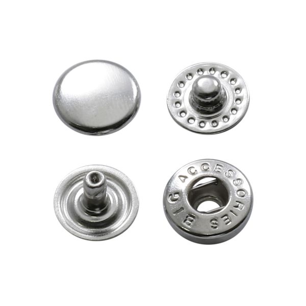 Кнопка Альфа (S-образная) ⌀10.0 мм, ≈100 шт, сталь, никель, BIG