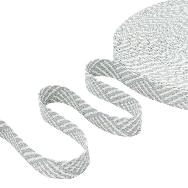 Стропа (ременная лента) 35 мм / 45.72 метра, [23.33 г/пог.м], с принтом, ZH808 белый/серый, 3Al295