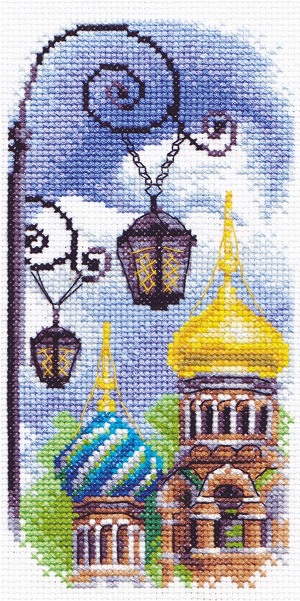 Набор для вышивания нитками Panna, Фонари, 9х18 см