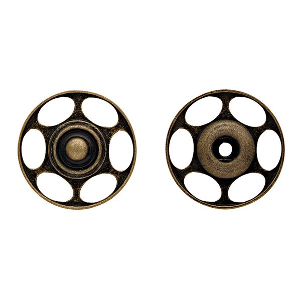 Кнопка пришивная для вязаных изделий латунь ⌀25 мм, 2 шт, под состаренную латунь, Prym 341850