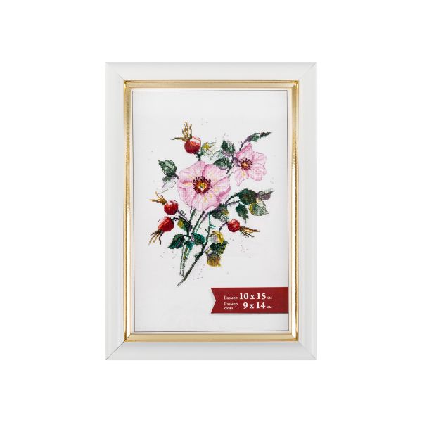 Рамка для картины (фото) пластик с оргстеклом 10х15 см, белый, Gamma ПРК-18