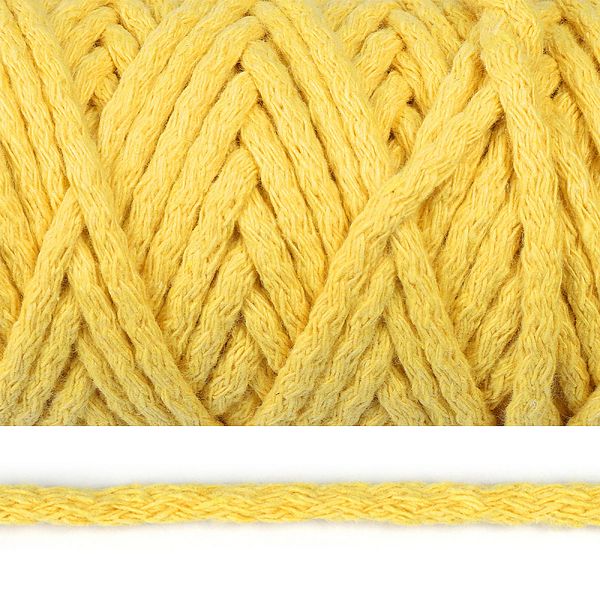 Шнур круглый х/б ⌀8.0 мм / 50 метров, с наполнителем, 026И желтый