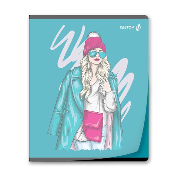 Тетрадь общая с пластик. прозр. обложкой 180 мкм, цвет.запечат.титул лист A5 48 л. на скобе 65 г/м², белизна 100% 10 шт клетка, 01498 Девочки Online, Светоч Т197