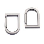 Карабин металл полукольцо 22х40 мм (50х32 мм), чер.никель мет, 2 шт