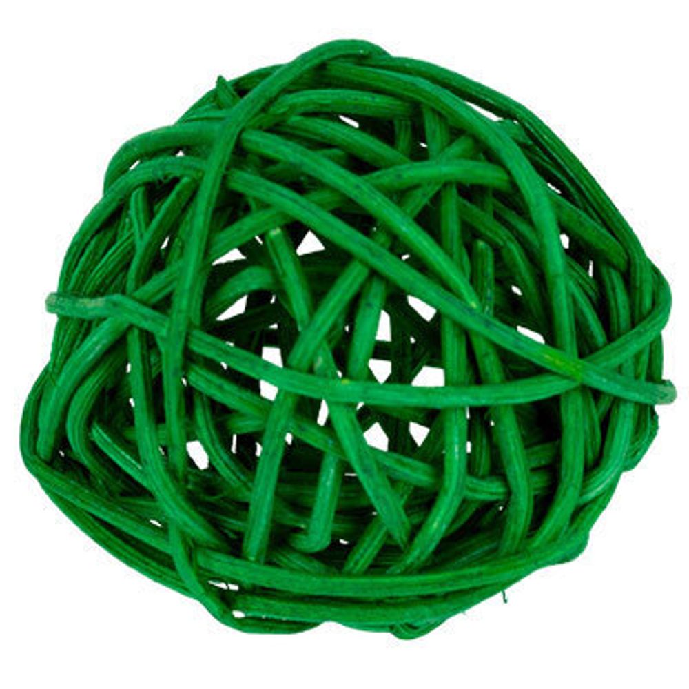 Шары декоративные из ротанга 9 см, 6 шт, №07 зеленый, Blumentag BRF-9