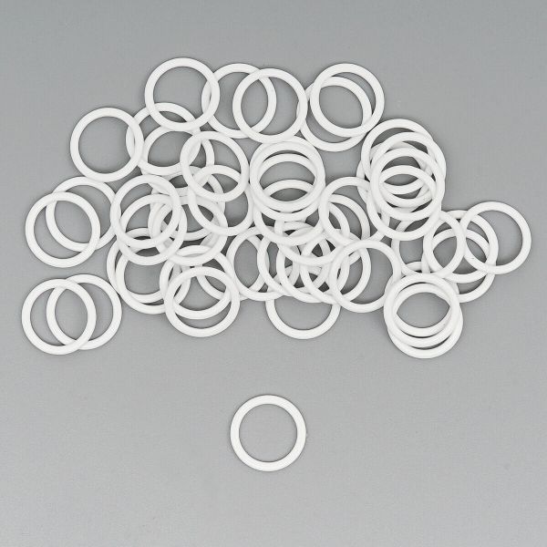 Кольца для бюстгальтера металл ⌀12.0 мм, 50 шт, белый