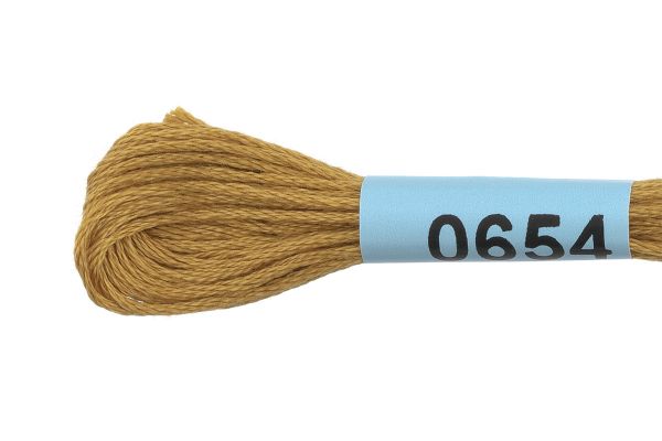 Мулине Gamma 100% хлопок, цв.0654 горчичн., 24 мотка по 8 метров