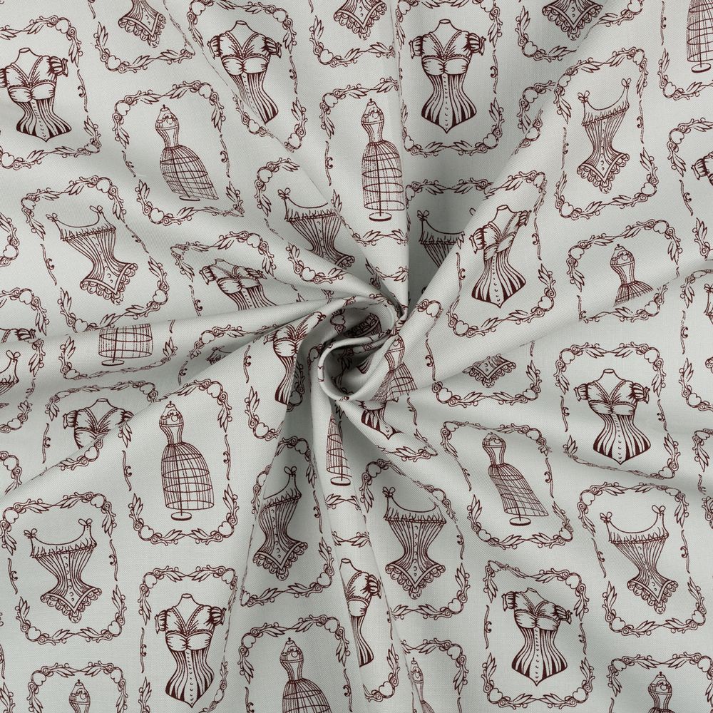 Ткань для пэчворка Peppy Век моды, отрез 50х55 см, 146 г/м², ВМ-16 серый, Peppy