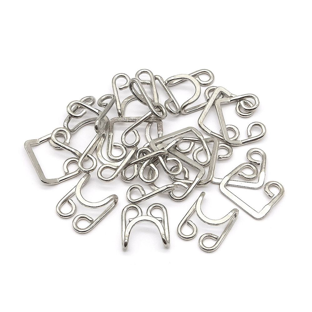 Крючки пришивные 30х20 мм, никель, 10 шт, BIG