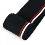 Подвяз (довяз) трикотажный черный с белыми и красной полосами, 3,5х80см, уп. 5 шт