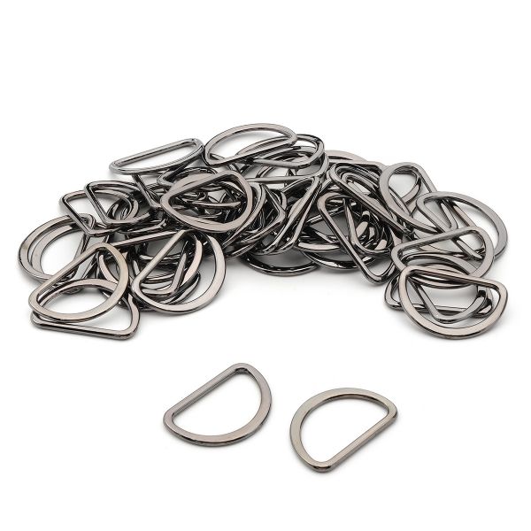 Полукольцо литое металл внутр. 33 мм (внешн. 41х28 мм), 50 шт, цв.черный никель, 819B-036