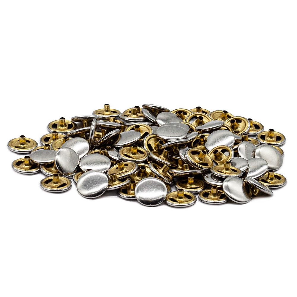 Часть кнопки Альфа (S-образная) ⌀15 мм (A-часть), 5/15 06 никель BRASS, 100 шт, BIG