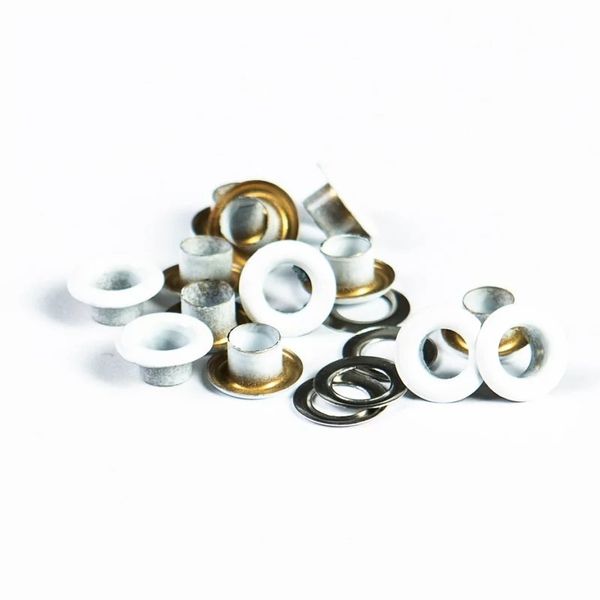 Люверсы металл ⌀_5.0 мм (внутр.), белый, 100 шт, BIG