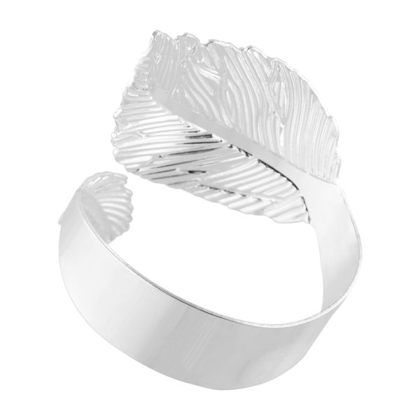 Кольцо декоративное для салфеток ⌀5 см, h4 см, №02 лист/серебро, Stilerra PFH-045