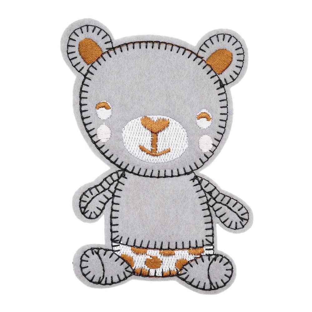 Термоаппликация Мишутка 70х97мм (Gray (серый)), 2 шт, LA524