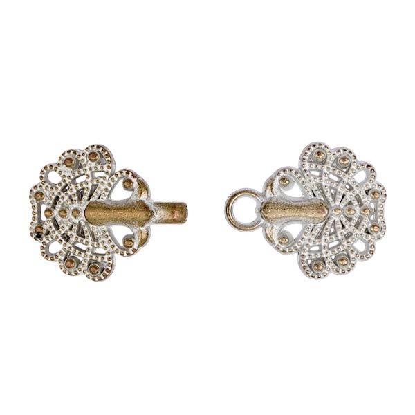 Крючки пришивные декоративные 37х17 мм, white, 10 шт