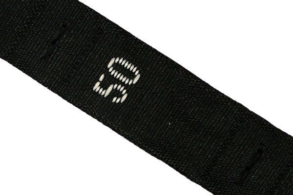 Этикетка-размерник жаккардовая тафта, размер 50 черный 10х32 мм, 500 шт