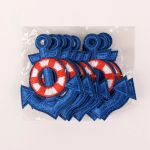 Термоаппликация якорь 6х5 см, синий, 10 шт