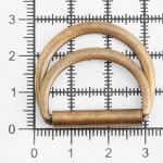 Полукольцо двойное металл внутр. 25 мм (внешн. 32х30 мм), 2 шт, металл, бронза, MT-1852