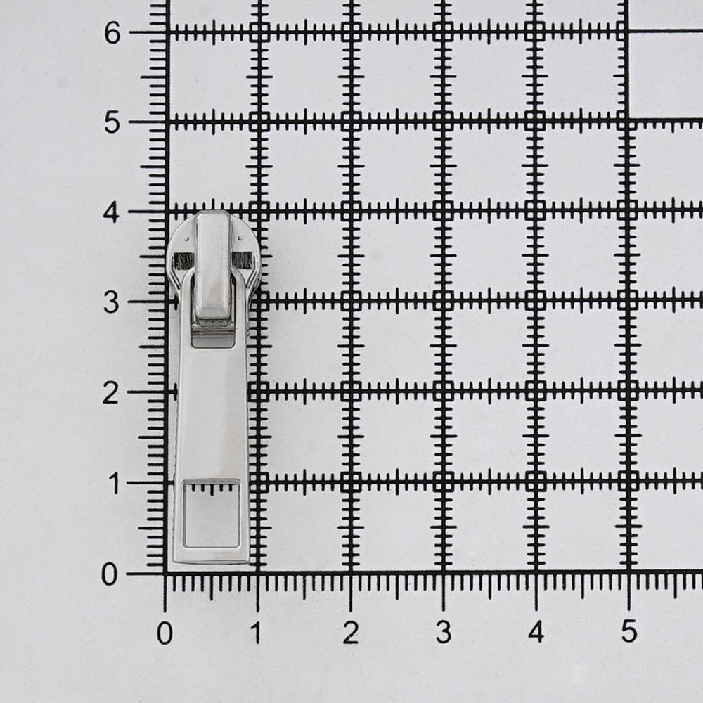 Слайдер (замок) для молнии спираль Т5 (5 мм), никель 32,5х8,5 мм, 20 шт, ГДЖ837