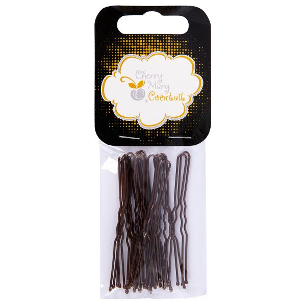 Набор шпилек для волос 6 см, 100 шт (5х20 шт), №02 каштановый, Cherry Mary VZ07030