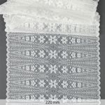 Кружево бельевое эластичное 220 мм / 18 м, 1909, цв.004 белый, Kruzhevo