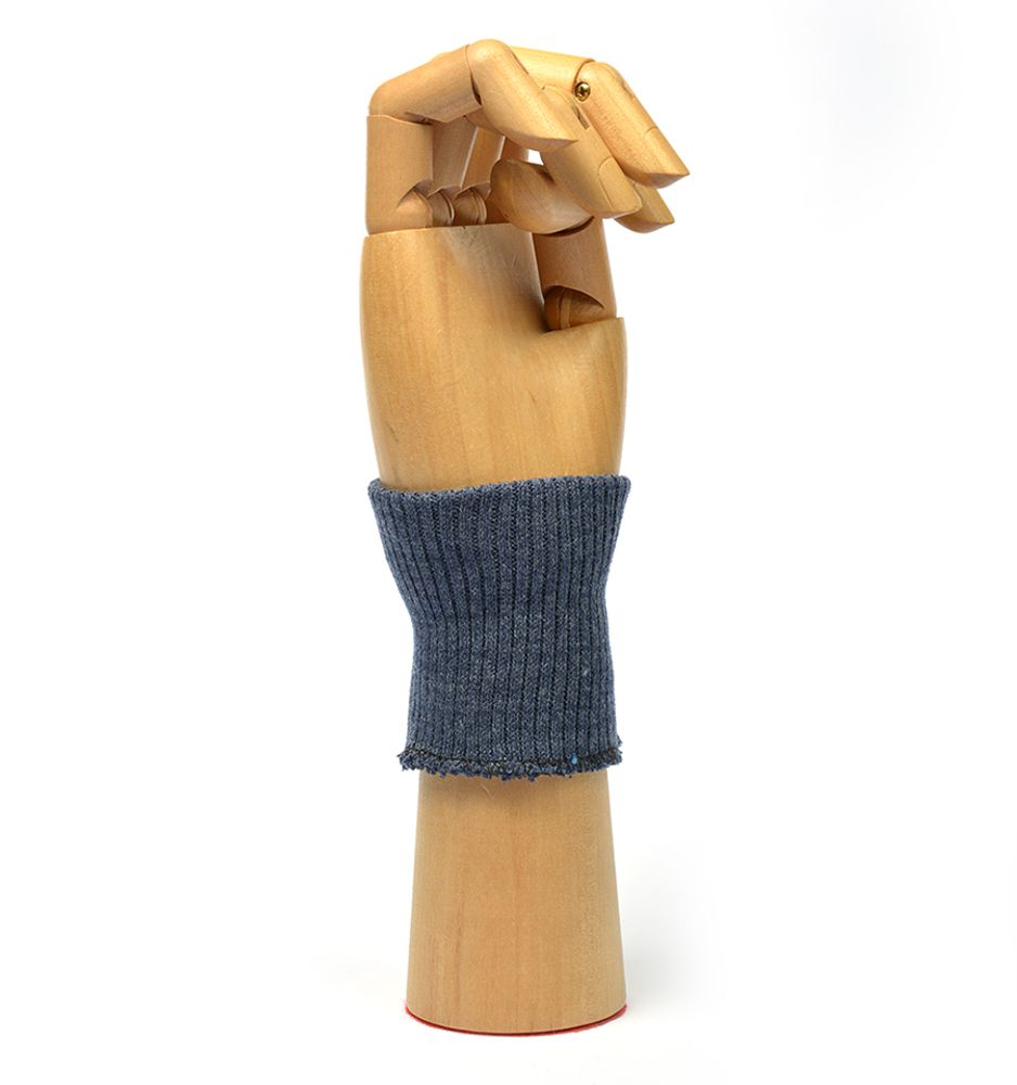 Манжеты трикотажные 6.5х8.0 см, 10 пар, МРД: 32/2 рапорт 2х1 плетение ластик 877/М джинсовый