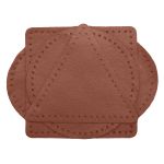 Набор заплаток пришивных из кожи, круг, квадрат, треугольник, овал 8см, с перфорацией, 4 шт (02 светло-коричневый), 9743