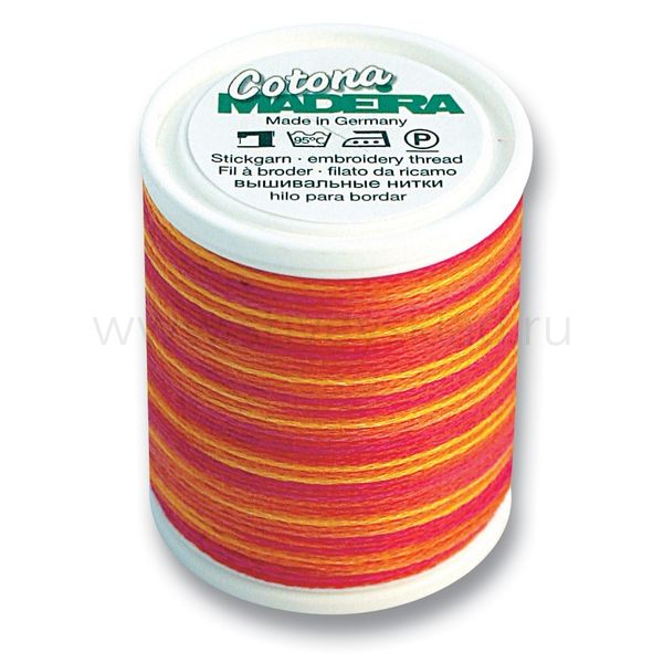 Нитки оверлочные хлопок Madeira Cotona №4, 100 м, цв. 2406, 9304, 5 катушек