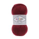 Пряжа Alize (Ализе) Extra / уп.5 мот. по 100 г, 220м, 057 бордовый A