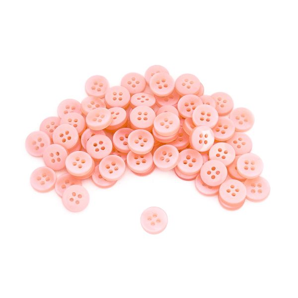 Пуговицы 4 прокола 18L=11 мм, пластик, col.10 розовый, 72 шт, CN2842