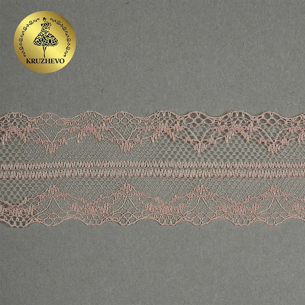 Кружево отделочное в стиле "трикотаж" 40 мм, 150-1, цв.05 капучино, 9.14м