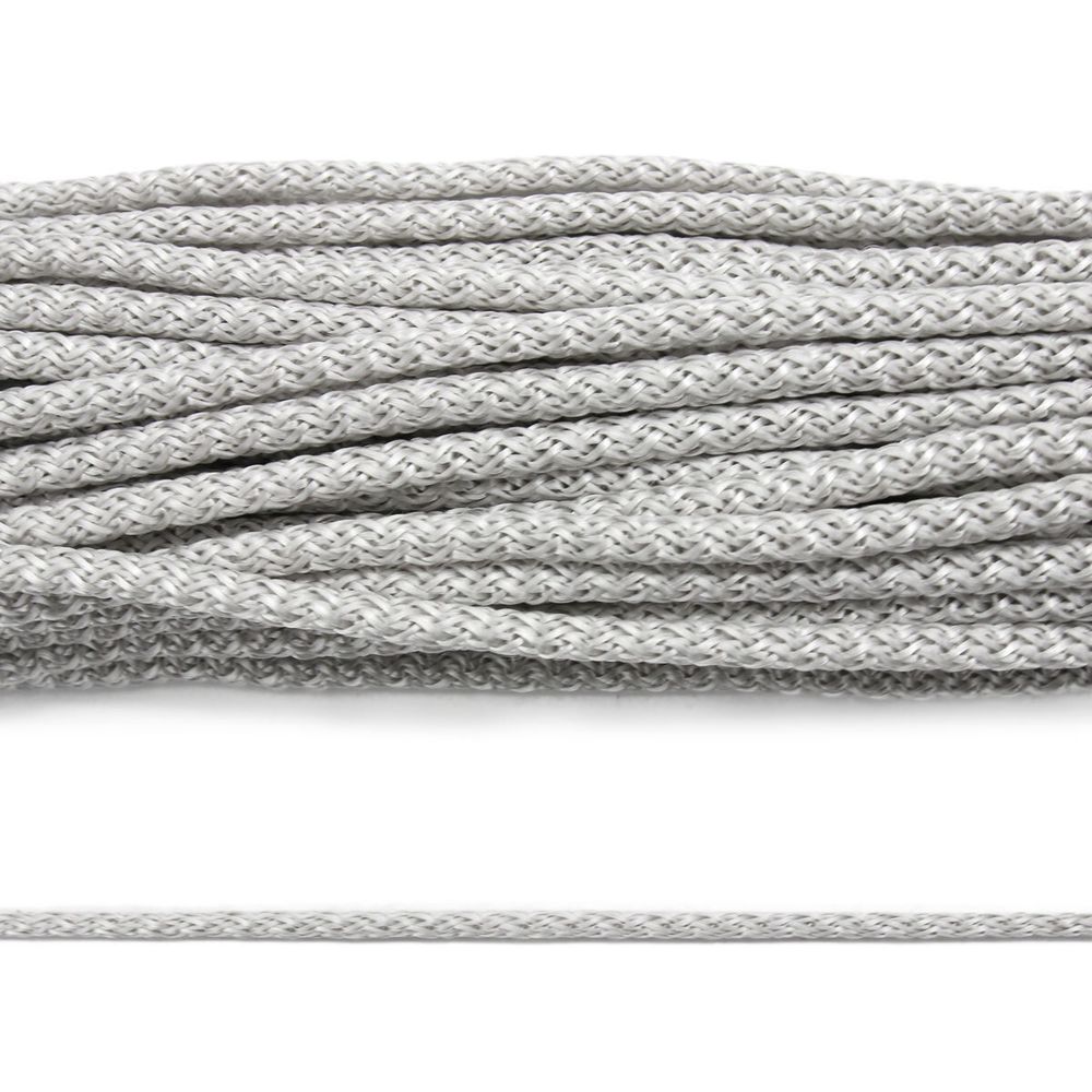 Шнур полипропилен круглый вязаный ⌀6.0 мм / 100 метров, 6-16 серебро, св.серый