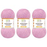 Пряжа Вязь Акриловая тонкая / уп.3 мот. по 100 г, 360 м, 717 сирень
