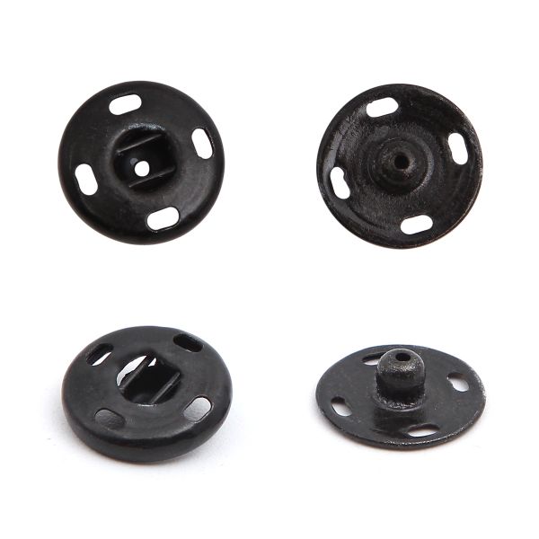 Кнопка пришивная металл ⌀13.0 мм, сталь, черные, 6 шт, Pony