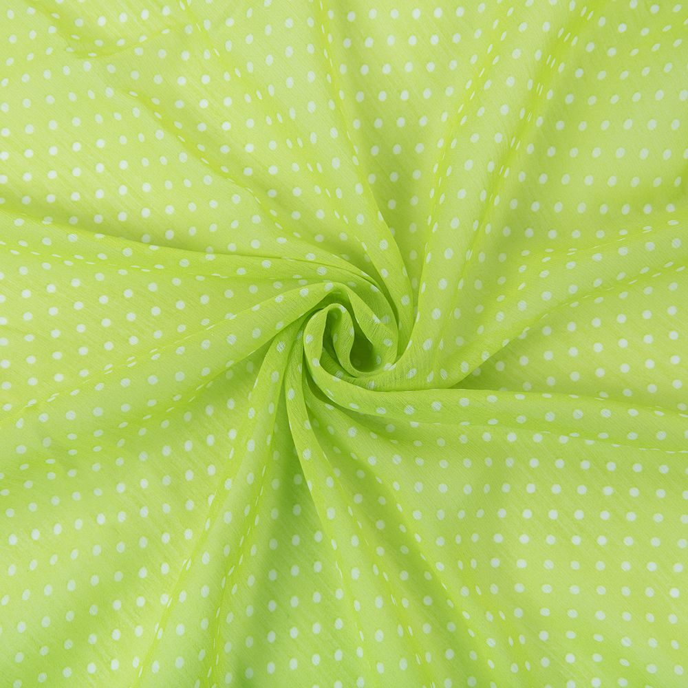 Ткань блузочная Chiffon 68 г/м², 200х147 см, 19 салатовый/ белый, Gamma PC-05