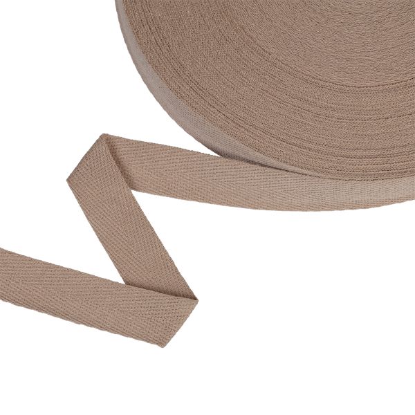 Тесьма (лента) киперная (100 х/б) 20 мм / 50 метров, льняной/linen, Gamma TCT-20