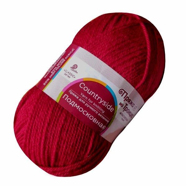 Пряжа Троицкая Подмосковная / уп.10 мот. по 100 г, 250 м, 0088 красный мак