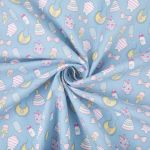 Ткань для пэчворка Peppy Молочные сны фланель, отрез 100х110 см, 175 г/м², МС-16 голубой, Peppy