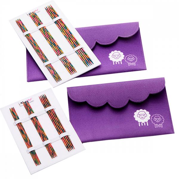 Набор чулочных спиц для вязания длиной 20см5 Knit Pro Symfonie (2,5мм, 3мм, 3,5мм, 4мм, 4,5мм, 5мм), дерево, многоцветный, 6 видов, 2066