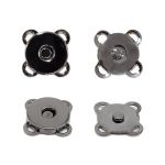 Кнопка магнитная металл пришивная ⌀15.0 мм, чер/никель, 4 шт, BIG