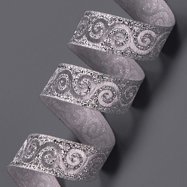 Тесьма металлизированная Спираль 16мм / 10м (серебро), 16061